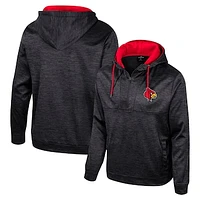 Men's Colosseum Black Louisville Cardinals Cypher Half-Zip Hoodie