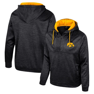 Men's Colosseum Black Iowa Hawkeyes Cypher Half-Zip Hoodie