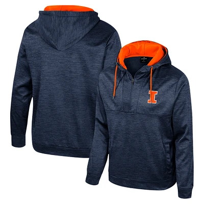 Men's Colosseum Navy Illinois Fighting Illini Cypher Half-Zip Hoodie