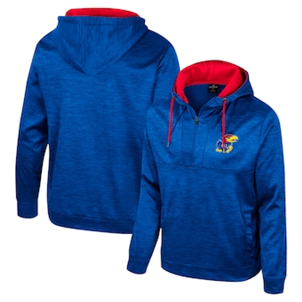 Men's Colosseum Royal Kansas Jayhawks Cypher Half-Zip Hoodie