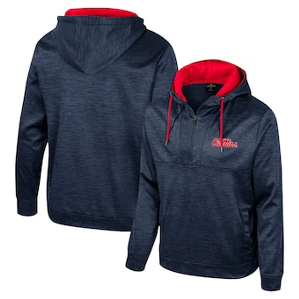 Men's Colosseum Navy Ole Miss Rebels Cypher Half-Zip Hoodie