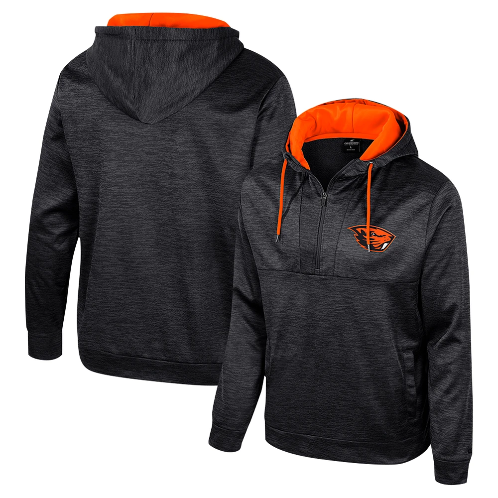 Men's Colosseum Black Oregon State Beavers Cypher Half-Zip Hoodie