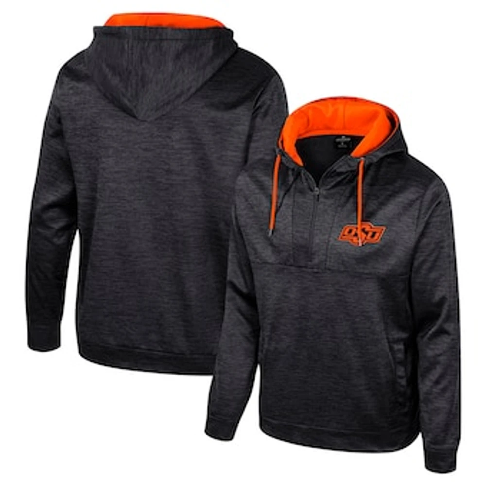 Men's Colosseum Black Oklahoma State Cowboys Cypher Half-Zip Hoodie