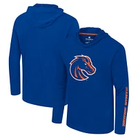 Men's Colosseum Royal Boise State Broncos Logo Lockup Active Blend Long Sleeve  T-Shirt Hoodie