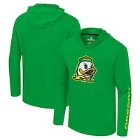 Men's Colosseum Green Oregon Ducks Logo Lockup Active Blend Long Sleeve  T-Shirt Hoodie