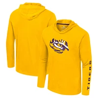 Men's Colosseum Gold LSU Tigers Logo Lockup Active Blend Long Sleeve  T-Shirt Hoodie