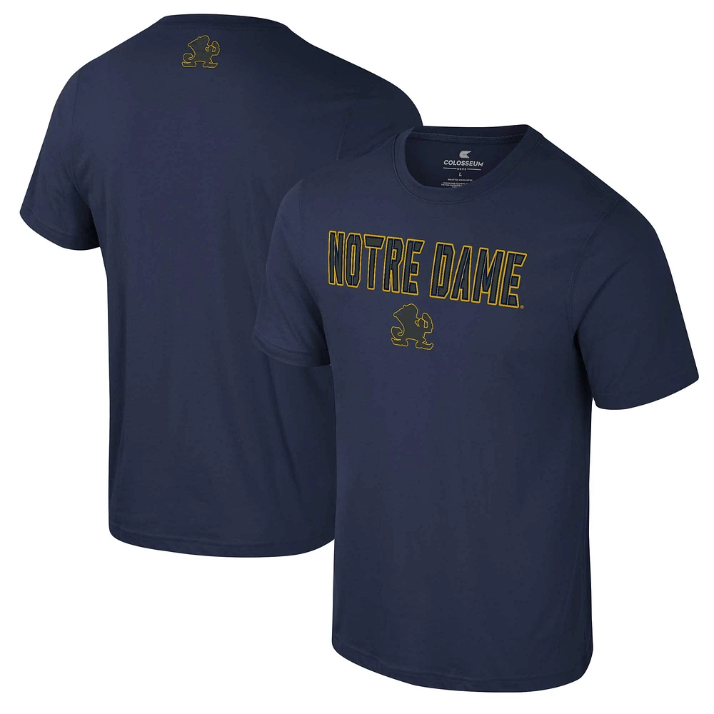 Men's Colosseum Navy Notre Dame Fighting Irish Color Pop Active Blend T-Shirt