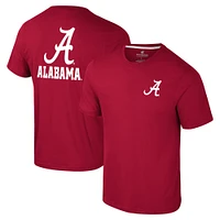 Men's Colosseum Crimson Alabama Crimson Tide Logo Lockup 2-Hit Active Blend T-Shirt