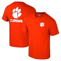 Men's Colosseum Clemson Tigers Logo Lockup 2-Hit Active Blend T-Shirt