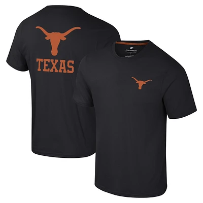 Men's Colosseum Black Texas Longhorns Logo Lockup 2-Hit Active Blend T-Shirt