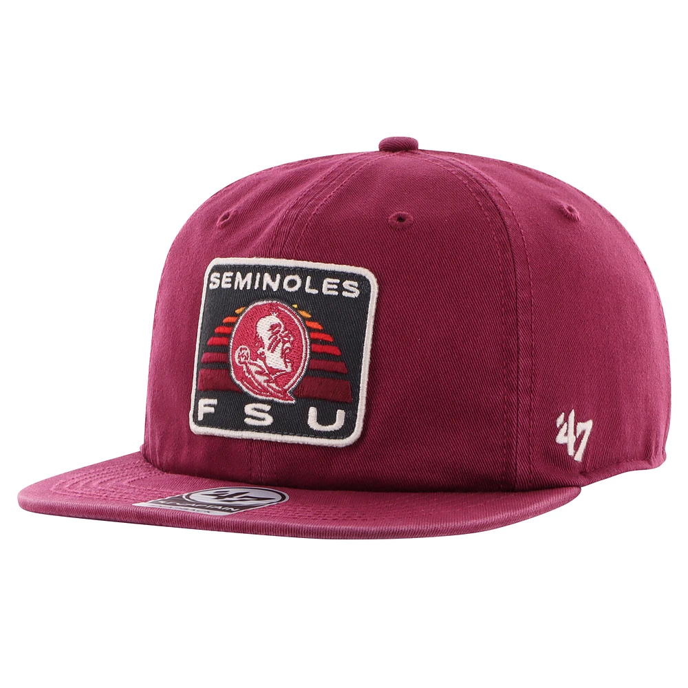 Men's '47 Garnet Florida State Seminoles Coastline Captain Snapback Hat