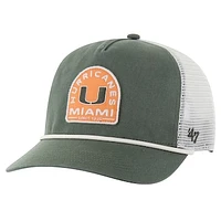 Men's '47 Olive Miami Hurricanes Coastline Hitch Trucker Adjustable Hat