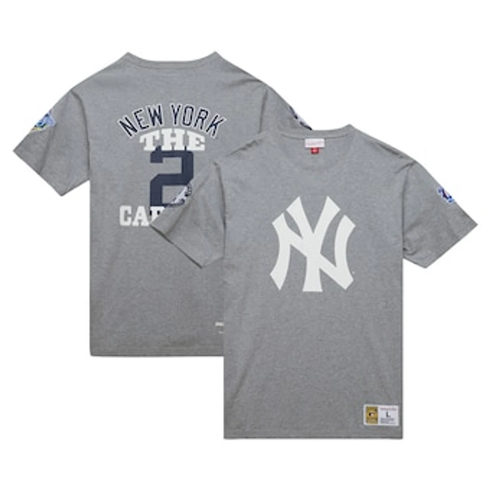 Men's Mitchell & Ness Derek Jeter Heather Gray New York Yankees Cooperstown Collection Legends T-Shirt