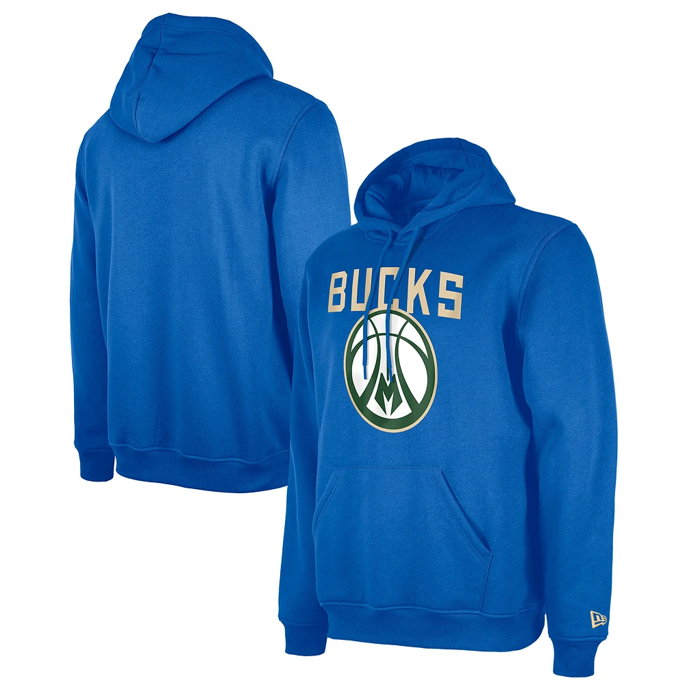 Men's New Era  Royal Milwaukee Bucks 2024/25 City Edition Pullover Hoodie