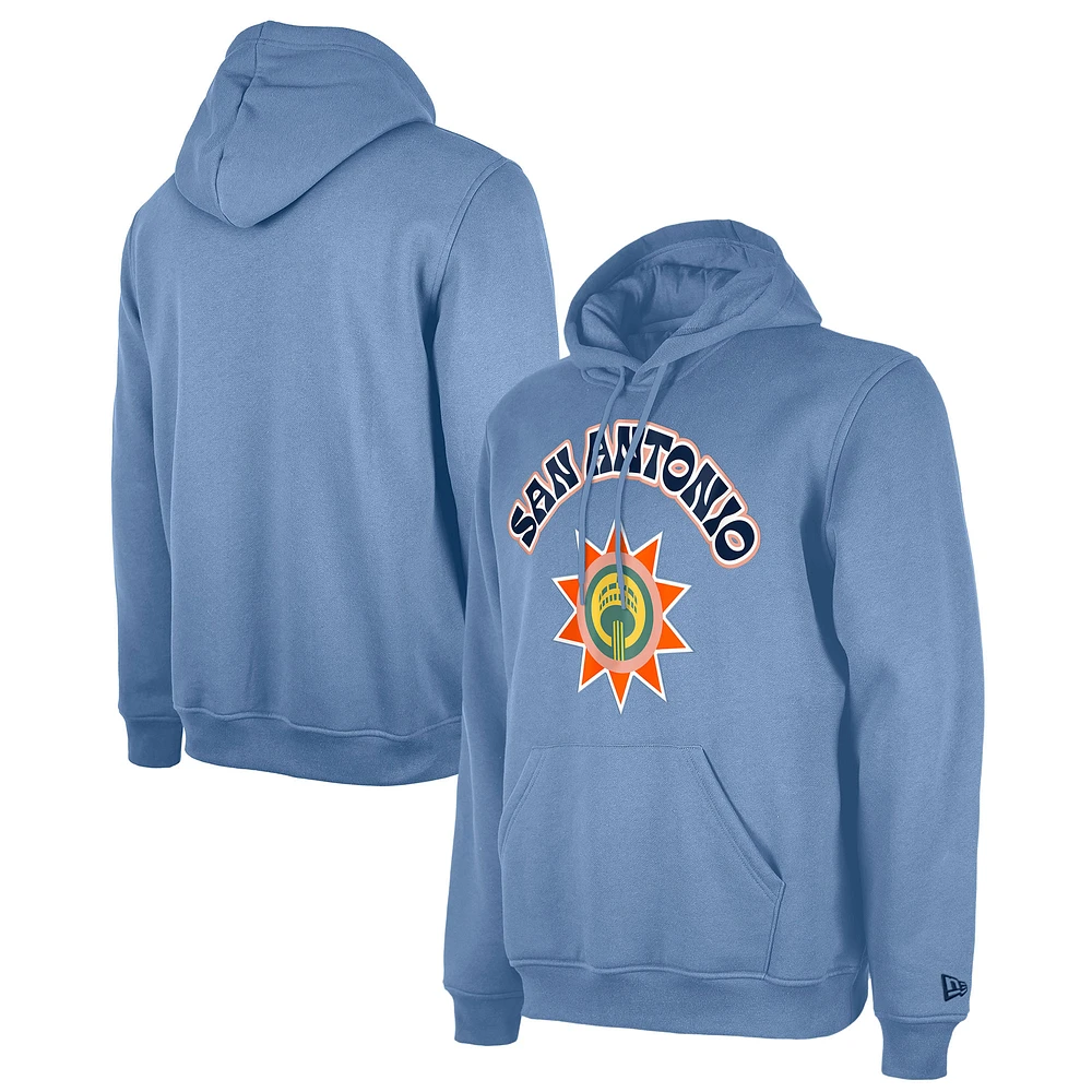 Men's New Era  Light Blue San Antonio Spurs 2024/25 City Edition Pullover Hoodie