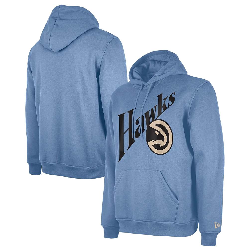 Men's New Era  Light Blue Atlanta Hawks 2024/25 City Edition Pullover Hoodie