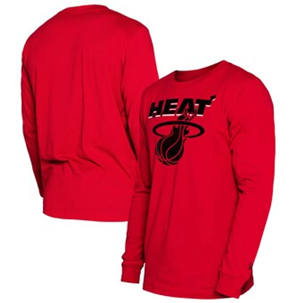 Men's New Era  Red Miami Heat 2024/25 City Edition Long Sleeve T-Shirt