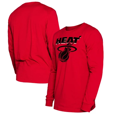 Men's New Era  Red Miami Heat 2024/25 City Edition Long Sleeve T-Shirt