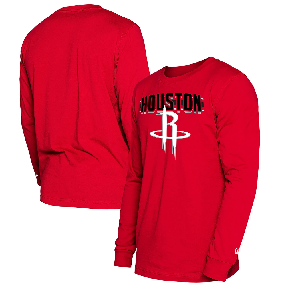 Men's New Era  Red Houston Rockets 2024/25 City Edition Long Sleeve T-Shirt