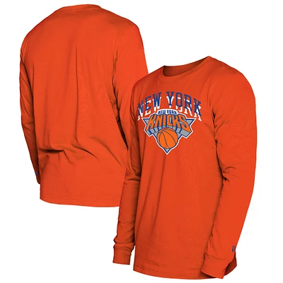 Men's New Era  Orange York Knicks 2024/25 City Edition Long Sleeve T-Shirt