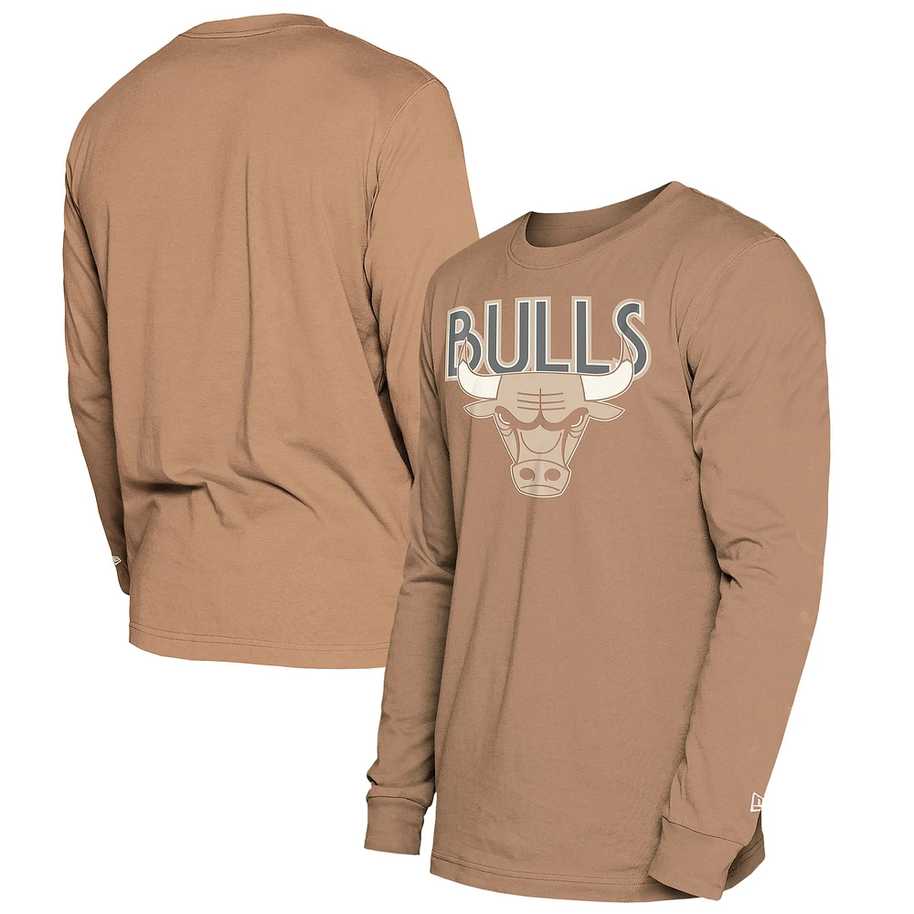 Men's New Era  Tan Chicago Bulls 2024/25 City Edition Long Sleeve T-Shirt