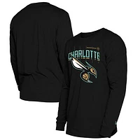 Men's New Era  Black Charlotte Hornets 2024/25 City Edition Long Sleeve T-Shirt