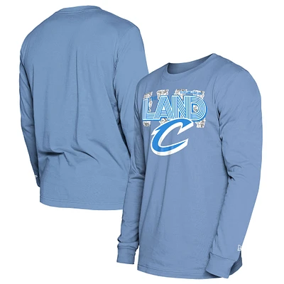 Men's New Era  Light Blue Cleveland Cavaliers 2024/25 City Edition Long Sleeve T-Shirt