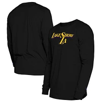 Men's New Era  Black Los Angeles Lakers 2024/25 City Edition Long Sleeve T-Shirt