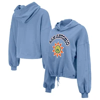 Women's New Era Light Blue San Antonio Spurs 2024/25 City Edition Cropped Pullover Hoodie