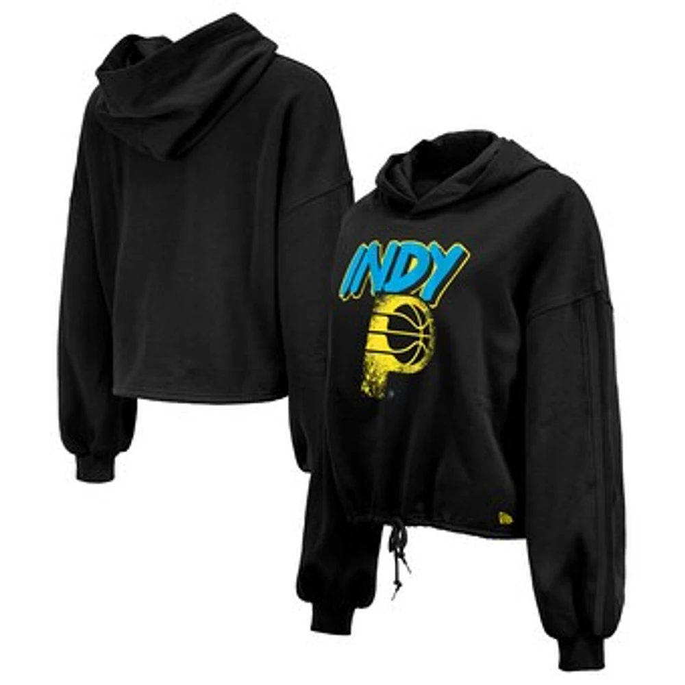 Women's New Era Black Indiana Pacers 2024/25 City Edition Cropped Pullover Hoodie