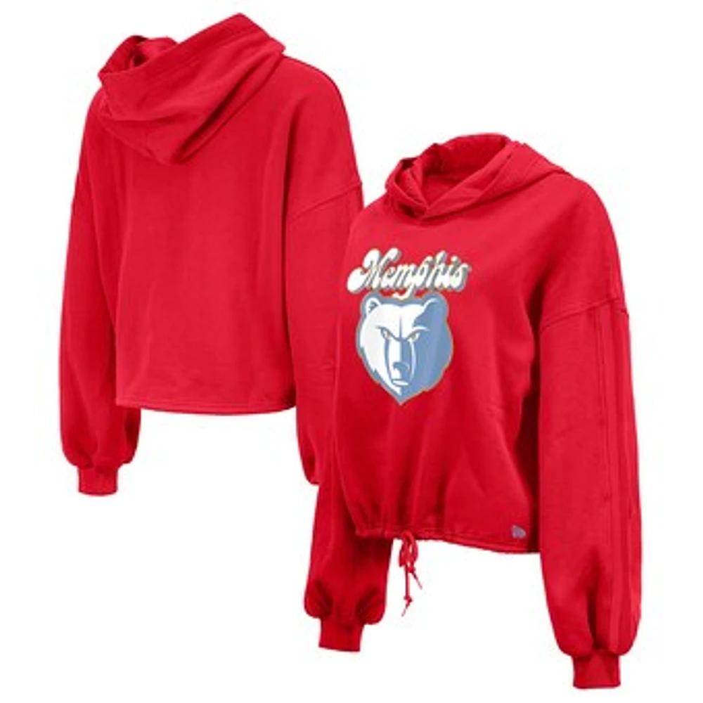 Women's New Era Red Memphis Grizzlies 2024/25 City Edition Cropped Pullover Hoodie