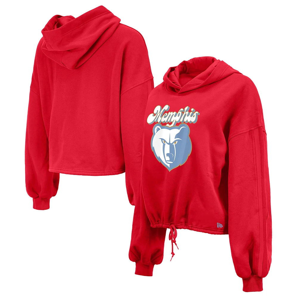 Women's New Era Red Memphis Grizzlies 2024/25 City Edition Cropped Pullover Hoodie