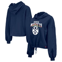 Women's New Era Navy Denver Nuggets 2024/25 City Edition Cropped Pullover Hoodie