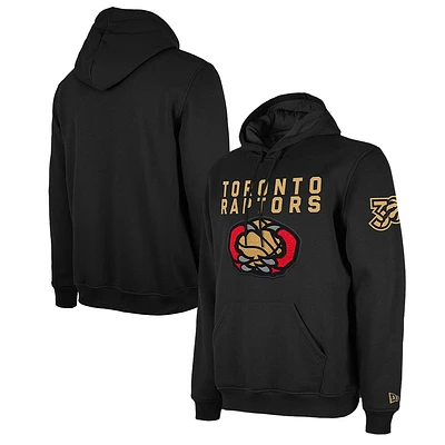 Men's New Era  Black Toronto Raptors 2024/25 City Edition Chenille Heavyweight Pullover Hoodie