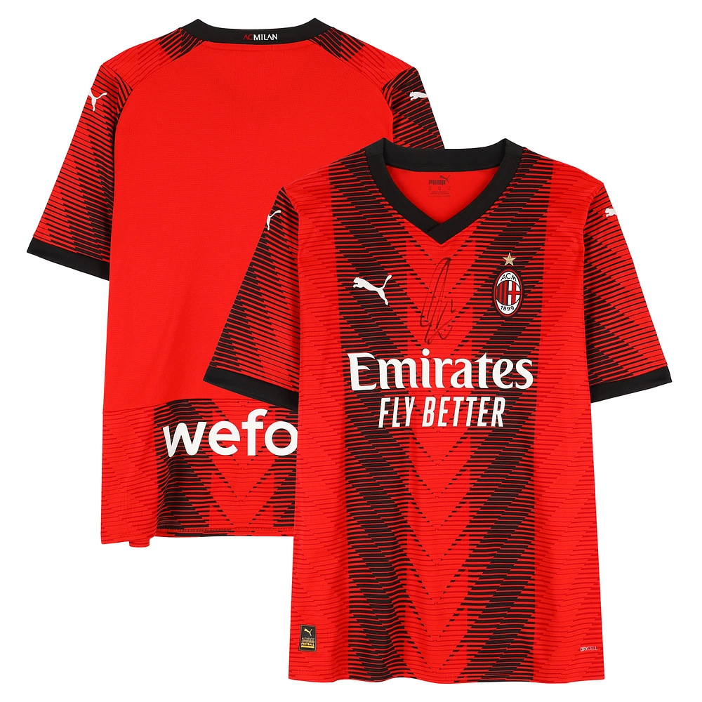 Zlatan Ibrahimovic AC Milan Autographed 2023-24 Red Puma Replica Jersey - Front Signed