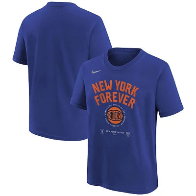 Youth Nike  Blue New York Knicks 2024 NBA Playoffs Mantra T-Shirt