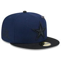 Men's New Era Navy/Black Dallas Cowboys 2024 Inspire Change 59FIFTY Fitted Hat