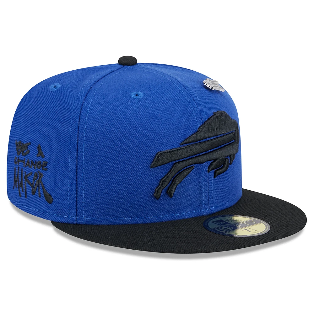 Men's New Era Royal/Black Buffalo Bills 2024 Inspire Change 59FIFTY Fitted Hat