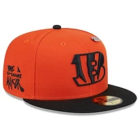 Men's New Era Orange/Black Cincinnati Bengals 2024 Inspire Change 59FIFTY Fitted Hat