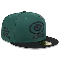 Men's New Era Green/Black Green Bay Packers 2024 Inspire Change 59FIFTY Fitted Hat