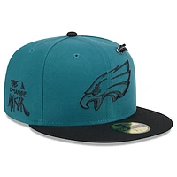 Men's New Era Midnight Green/Black Philadelphia Eagles 2024 Inspire Change 59FIFTY Fitted Hat