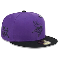 Men's New Era Purple/Black Minnesota Vikings 2024 Inspire Change 59FIFTY Fitted Hat