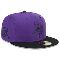 Men's New Era Purple/Black Minnesota Vikings 2024 Inspire Change 59FIFTY Fitted Hat