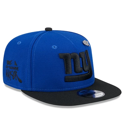 Men's New Era Royal/Black New York Giants 2024 Inspire Change A-Frame 9FIFTY Snapback Hat