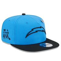 Men's New Era Powder Blue/Black Los Angeles Chargers 2024 Inspire Change A-Frame 9FIFTY Snapback Hat