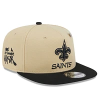 Men's New Era Gold/Black New Orleans Saints 2024 Inspire Change A-Frame 9FIFTY Snapback Hat