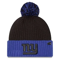 Men's New Era Black/Royal New York Giants 2024 Inspire Change Cuffed Knit Hat with Pom