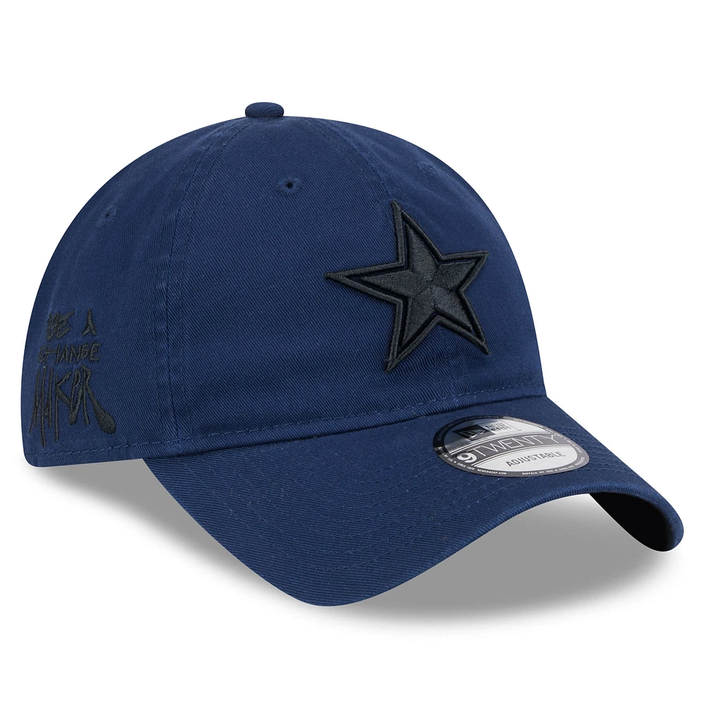 Men's New Era Navy Dallas Cowboys 2024 Inspire Change 9TWENTY Adjustable Hat