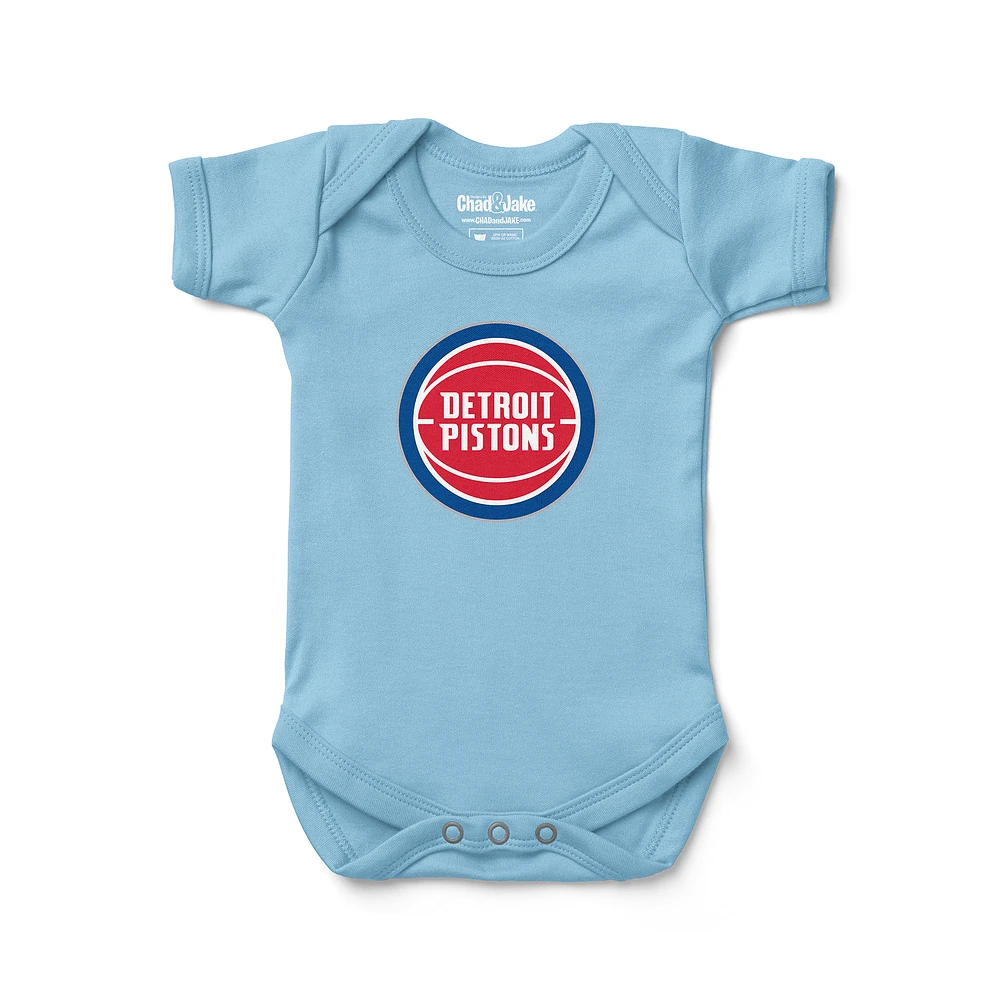 Newborn & Infant Chad Jake Light Blue Detroit Pistons Primary Logo Bodysuit