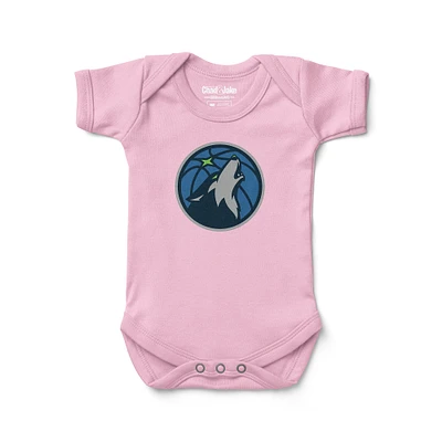 Newborn & Infant Chad Jake Pink Minnesota Timberwolves Primary Logo Bodysuit